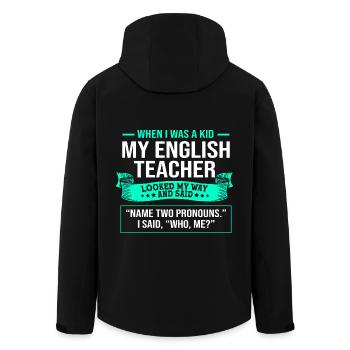 Grammar English Spelling - Men’s Recycled Softshell Jacket by Stanley/Stella - black - Back - AI Model Male 185 light (185cm)