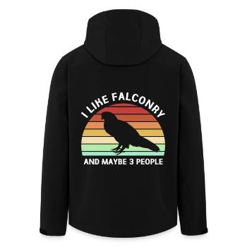 Falknerei Chirp Falke - Recycelte Männer Softshell-Jacke von Stanley/Stella - Schwarz - Hinten - AI Model Male 185 light (185cm)