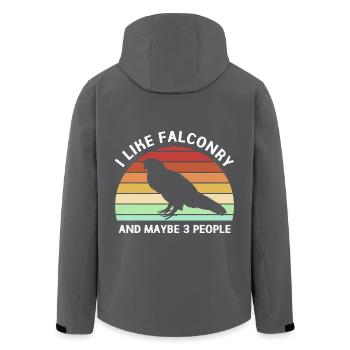 Falconry Chirp Falcon - Men’s Recycled Softshell Jacket by Stanley/Stella - anthracite - Back - AI Model Male 185 light (185cm)