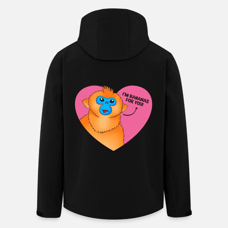 Stupsnasenaffe Affe Schimpanse - Recycelte Männer Softshell-Jacke von Stanley/Stella - Schwarz