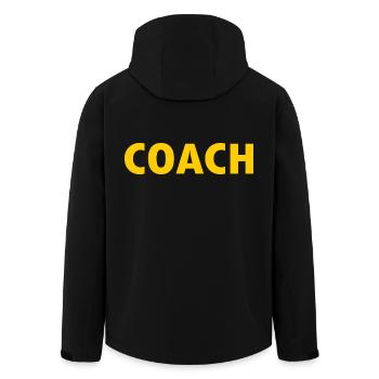 Coach - Recycelte Männer Softshell-Jacke von Stanley/Stella - Schwarz - Hinten - AI Model Male 185 light (185cm)