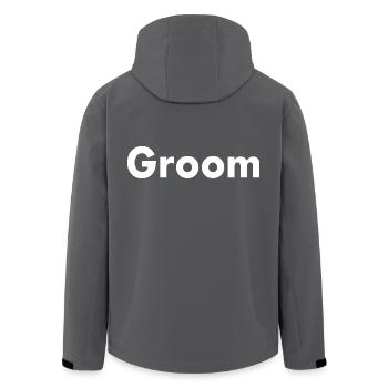 Groom - Recycelte Männer Softshell-Jacke von Stanley/Stella - Anthrazit - Hinten - AI Model Male 185 light (185cm)