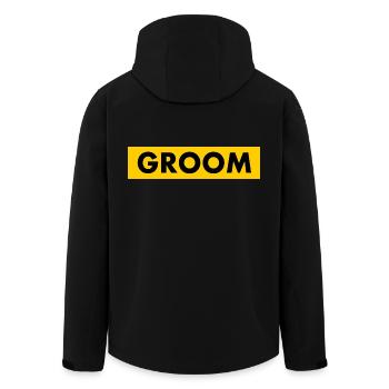 Groom - Recycelte Männer Softshell-Jacke von Stanley/Stella - Schwarz - Hinten - AI Model Male 185 light (185cm)