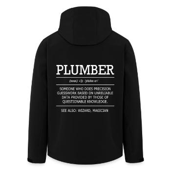 Plumber Plumber - Men’s Recycled Softshell Jacket by Stanley/Stella - black - Back - AI Model Male 185 light (185cm)
