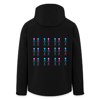 Genre LGBT Queer Diversité Gay pride - Veste softshell homme en polyester recyclé Stanley/Stella - noir - Dos - AI Model Male 185 light (185cm)