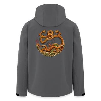 Chinesisch_Drache_Verbotenen Stadt_Zhenglong - Men’s Recycled Softshell Jacket by Stanley/Stella - black - Back - AI Model Male 185 light (185cm)