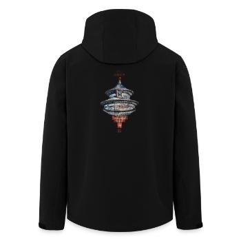 Chinesisch_Architektur in the Himmelstempel_Qinian - Men’s Recycled Softshell Jacket by Stanley/Stella - black - Back - AI Model Male 185 light (185cm)