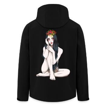 Flower Child Fantasy Sexy Girl Naked Woman Elf - Men’s Recycled Softshell Jacket by Stanley/Stella - black - Back - AI Model Male 185 light (185cm)
