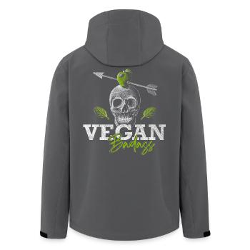 Vegan Badass - Veganer Schädel - Veggie Gangster - Recycelte Männer Softshell-Jacke von Stanley/Stella - Anthrazit - Hinten - AI Model Male 185 light (185cm)