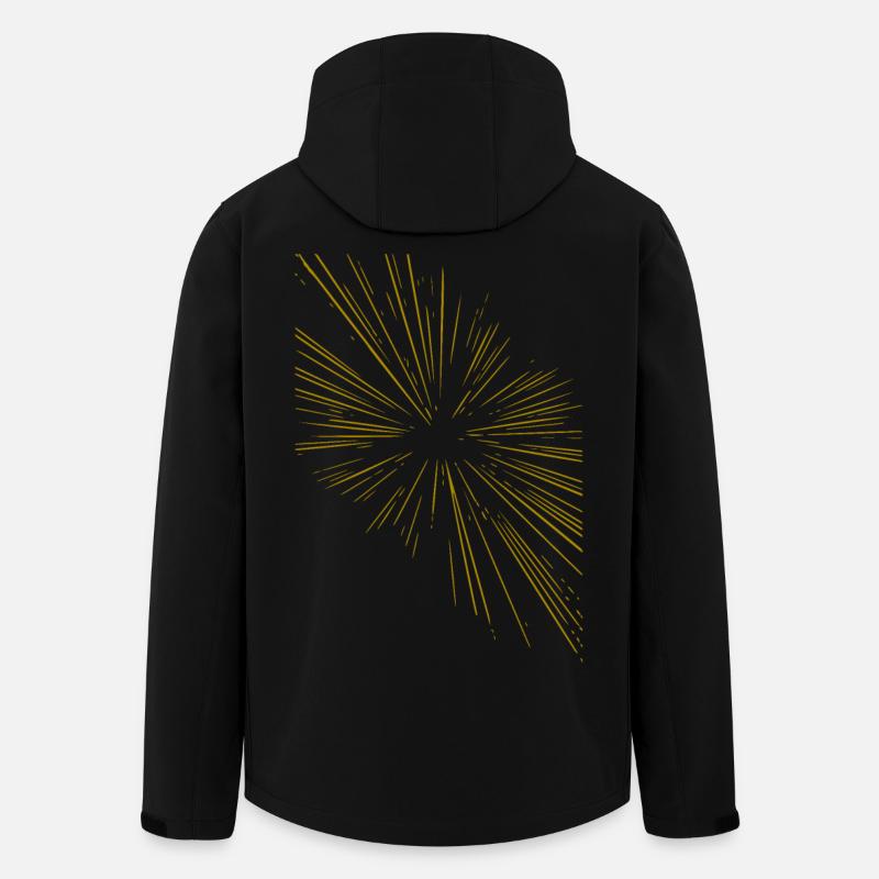 Abstract rays / gold / pattern / line - Men’s Recycled Softshell Jacket by Stanley/Stella - black