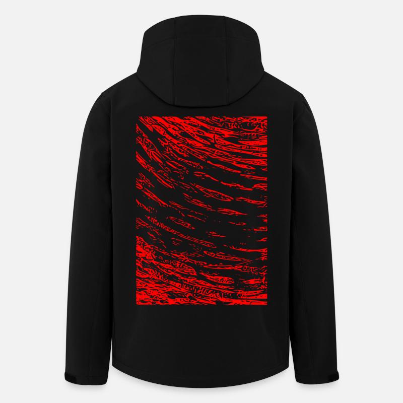 Abstraktes Bild / rot / Muster / Linie - Recycelte Männer Softshell-Jacke von Stanley/Stella - Schwarz