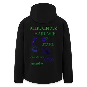 Café artisanal et bière - Veste softshell homme en polyester recyclé Stanley/Stella - noir - Dos - AI Model Male 185 light (185cm)