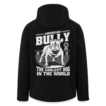 American Bulldog - Recycelte Männer Softshell-Jacke von Stanley/Stella - Schwarz - Hinten - AI Model Male 185 light (185cm)