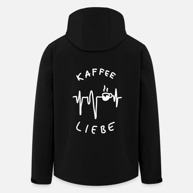 Kaffee Liebe - Recycelte Männer Softshell-Jacke von Stanley/Stella - Schwarz