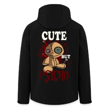 CUTE BUT PSYCHO Voodoo - Doll - Men’s Recycled Softshell Jacket by Stanley/Stella - black - Back - AI Model Male 185 light (185cm)