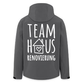 Team Haus Renovierung - Haus renovieren - Recycelte Männer Softshell-Jacke von Stanley/Stella - Anthrazit - Hinten - AI Model Male 185 light (185cm)