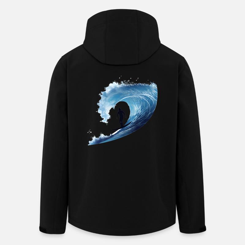 Surfeurs dans une vague tourbillonnante - Veste softshell homme en polyester recyclé Stanley/Stella - noir