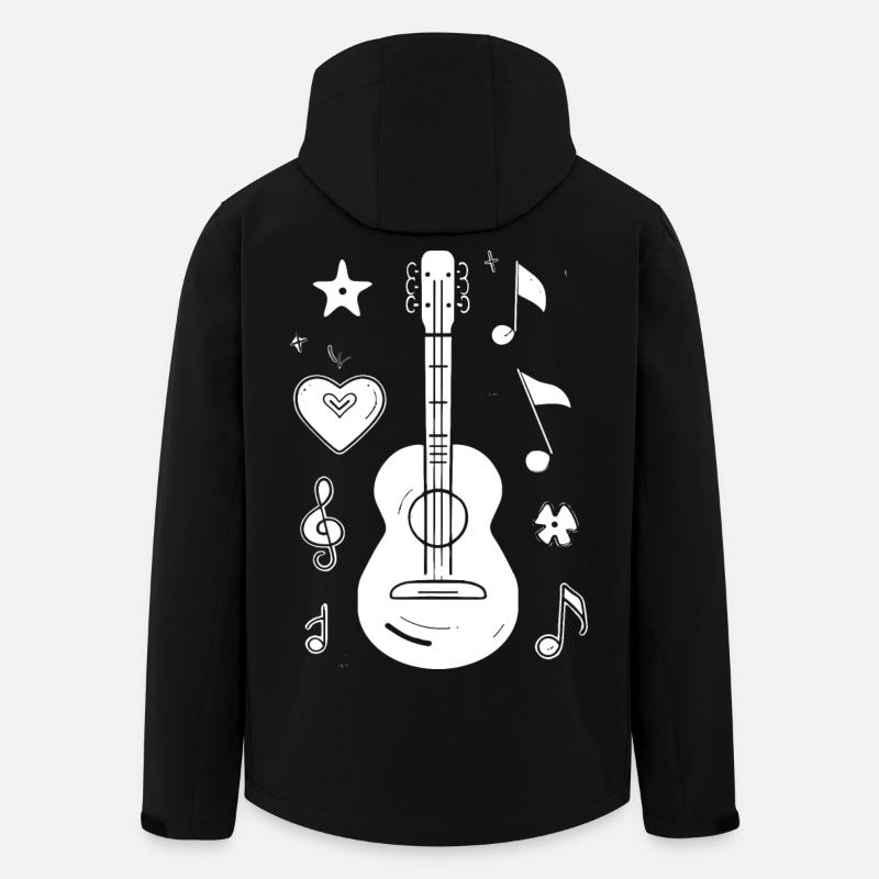 Ukulele Drawing - Men’s Recycled Softshell Jacket by Stanley/Stella - black