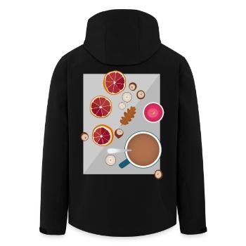 Hygge Decoration Tranquility Coziness Gift - Men’s Recycled Softshell Jacket by Stanley/Stella - black - Back - AI Model Male 185 light (185cm)