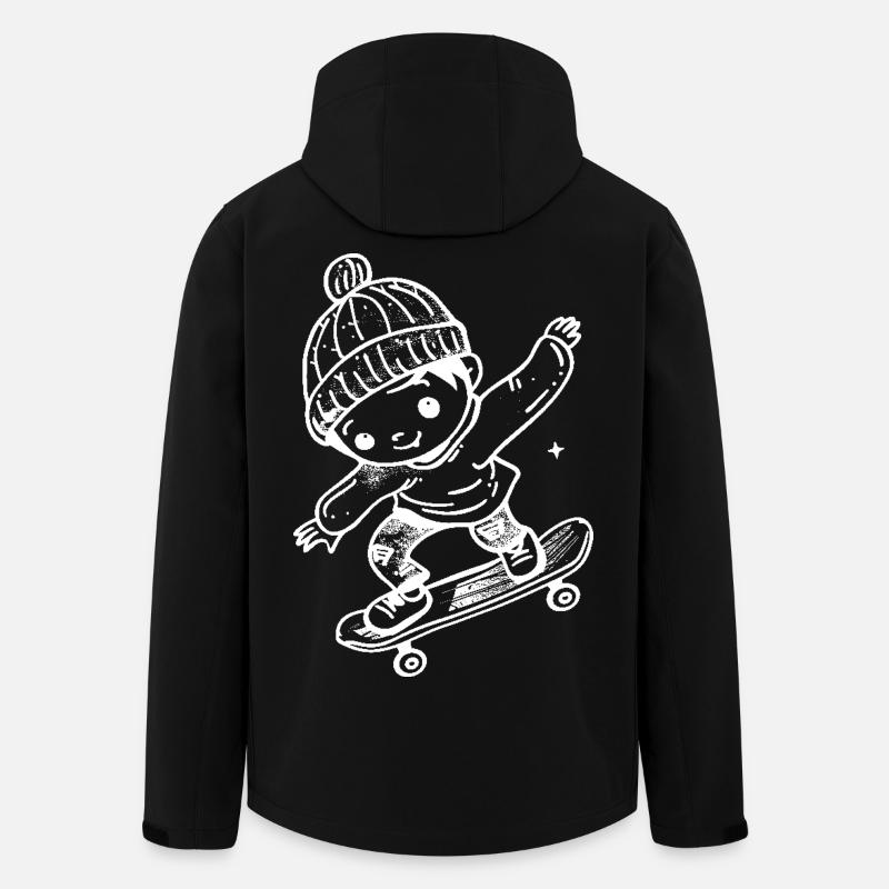 Skateboard Kid Comic - Men’s Recycled Softshell Jacket by Stanley/Stella - black