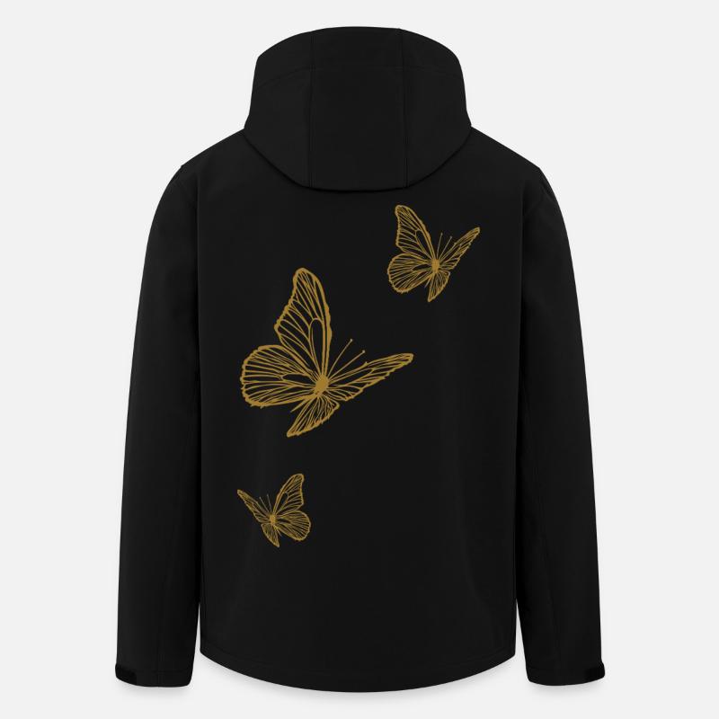 Filigrane Schmetterlinge Sommer gold - Recycelte Männer Softshell-Jacke von Stanley/Stella - Schwarz