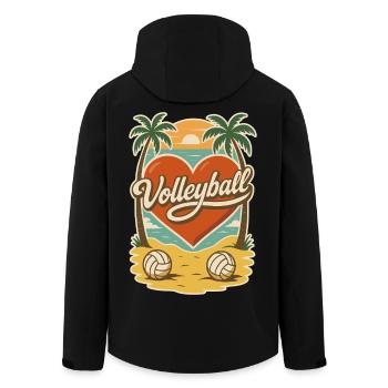 Volleyball Beach Herz - Recycelte Männer Softshell-Jacke von Stanley/Stella - Schwarz - Hinten - AI Model Male 185 light (185cm)