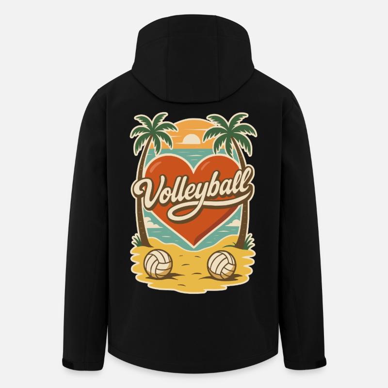Volley-ball Beach Heart - Veste softshell homme en polyester recyclé Stanley/Stella - noir
