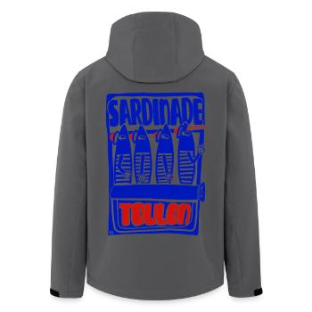 Sardinade marins de Toulon - Humour Méditerranéen - Veste softshell homme en polyester recyclé Stanley/Stella - noir - Dos - AI Model Male 185 light (185cm)