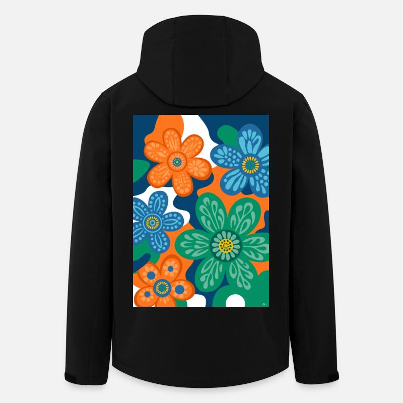 Vintage-Blumen - Recycelte Männer Softshell-Jacke von Stanley/Stella - Schwarz