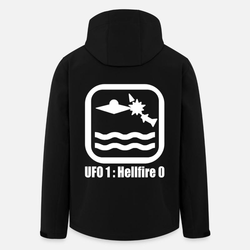 UFO Rocket White 1:0 Meme T-Shirt - Men’s Recycled Softshell Jacket by Stanley/Stella - black