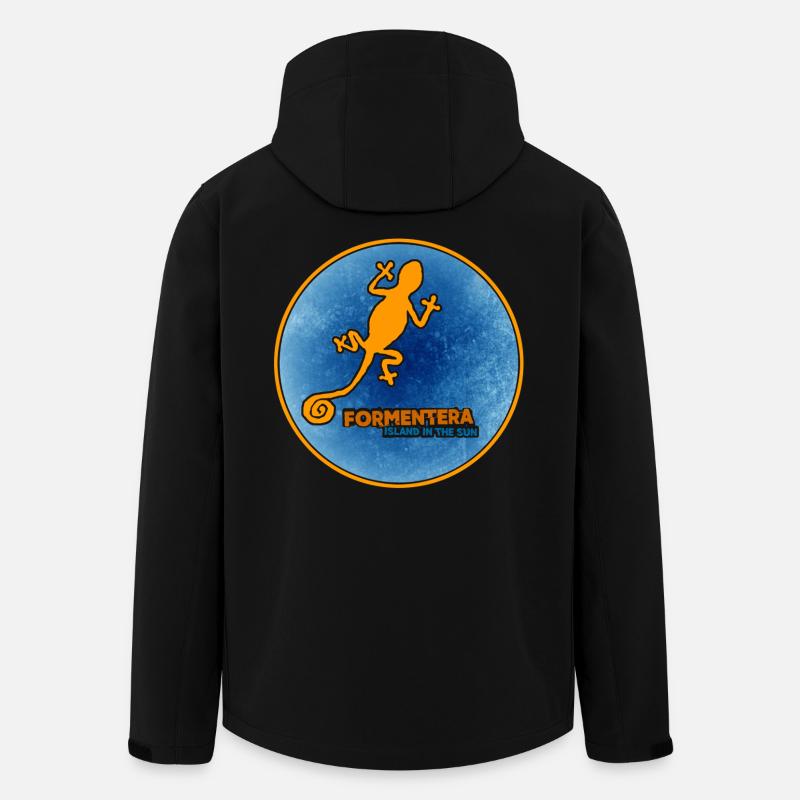 Formentera mit Gecko - Recycelte Männer Softshell-Jacke von Stanley/Stella - Schwarz