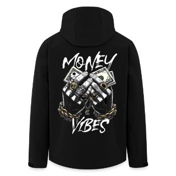 Geld Vibes Motiv Money Vibes - Recycelte Männer Softshell-Jacke von Stanley/Stella - Schwarz - Hinten - AI Model Male 185 light (185cm)