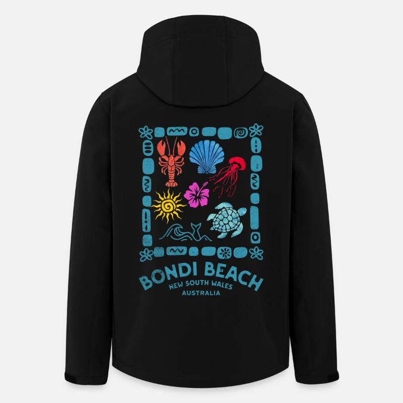 Bondi Beach Pattern Australia - Men’s Recycled Softshell Jacket by Stanley/Stella - black