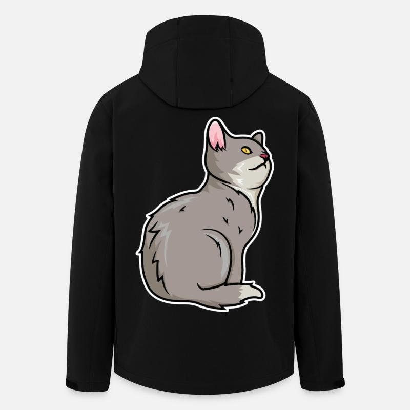 Dessin de chat - Veste softshell homme en polyester recyclé Stanley/Stella - noir