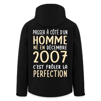 Anniversaire 18 ans - Né en Décembre 2007 - Veste softshell homme en polyester recyclé Stanley/Stella - noir - Dos - AI Model Male 185 light (185cm)
