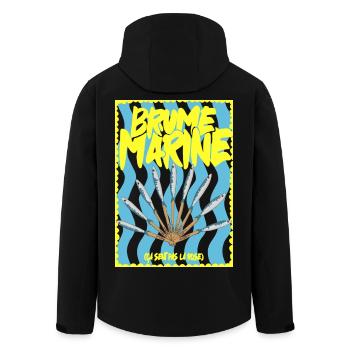 Brume Marine et  éventaile de sardines - Veste softshell homme en polyester recyclé Stanley/Stella - noir - Dos - AI Model Male 185 light (185cm)