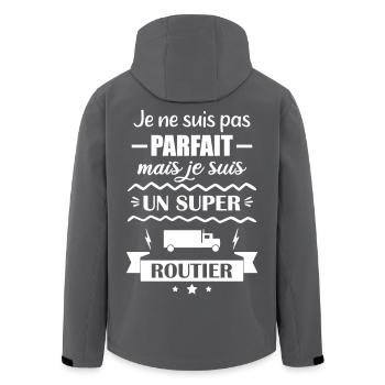  Super Chauffeur Routier Camion  - Veste softshell homme en polyester recyclé Stanley/Stella - noir - Dos - AI Model Male 185 light (185cm)