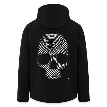 Un crâne avec une empreinte digitale. - Veste softshell homme en polyester recyclé Stanley/Stella - noir - Dos - AI Model Male 185 light (185cm)