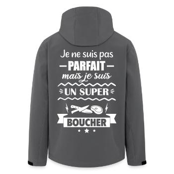  Pas parfait mais super boucher - Veste softshell homme en polyester recyclé Stanley/Stella - noir - Dos - AI Model Male 185 light (185cm)