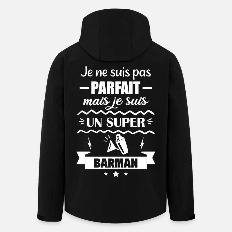 Pas parfait mais super barman - Veste softshell homme en polyester recyclé Stanley/Stella - noir