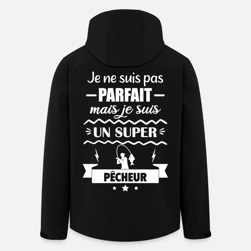 Pas parfait mais super pêcheur Pêche - Veste softshell homme en polyester recyclé Stanley/Stella - noir