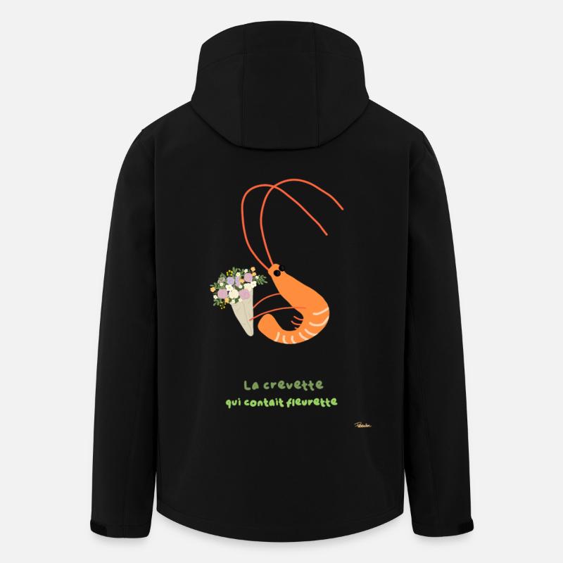 Blumige Garnelen und fröhlicher Strauß - Recycelte Männer Softshell-Jacke von Stanley/Stella - Schwarz