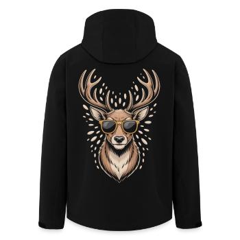 Deer with antlers and sunglasses - Men’s Recycled Softshell Jacket by Stanley/Stella - black - Back - AI Model Male 185 light (185cm)