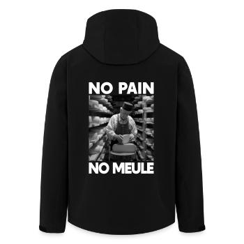 No Pain No Blue Humour Blue Cheese from Auvergne - Men’s Recycled Softshell Jacket by Stanley/Stella - black - Back - AI Model Male 185 light (185cm)