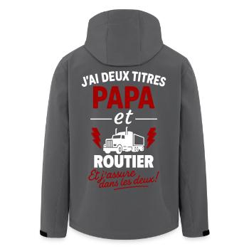 Geschenkidee für Vater und Lkw-Fahrer - Recycelte Männer Softshell-Jacke von Stanley/Stella - Schwarz - Hinten - AI Model Male 185 light (185cm)