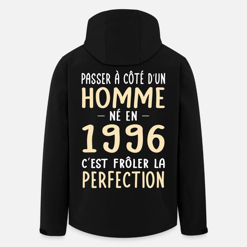 Né en 1996 – Frôler la perfection  - Veste softshell homme en polyester recyclé Stanley/Stella - noir