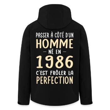 Born in 1986 – Coming close to perfection - Men’s Recycled Softshell Jacket by Stanley/Stella - black - Back - AI Model Male 185 light (185cm)