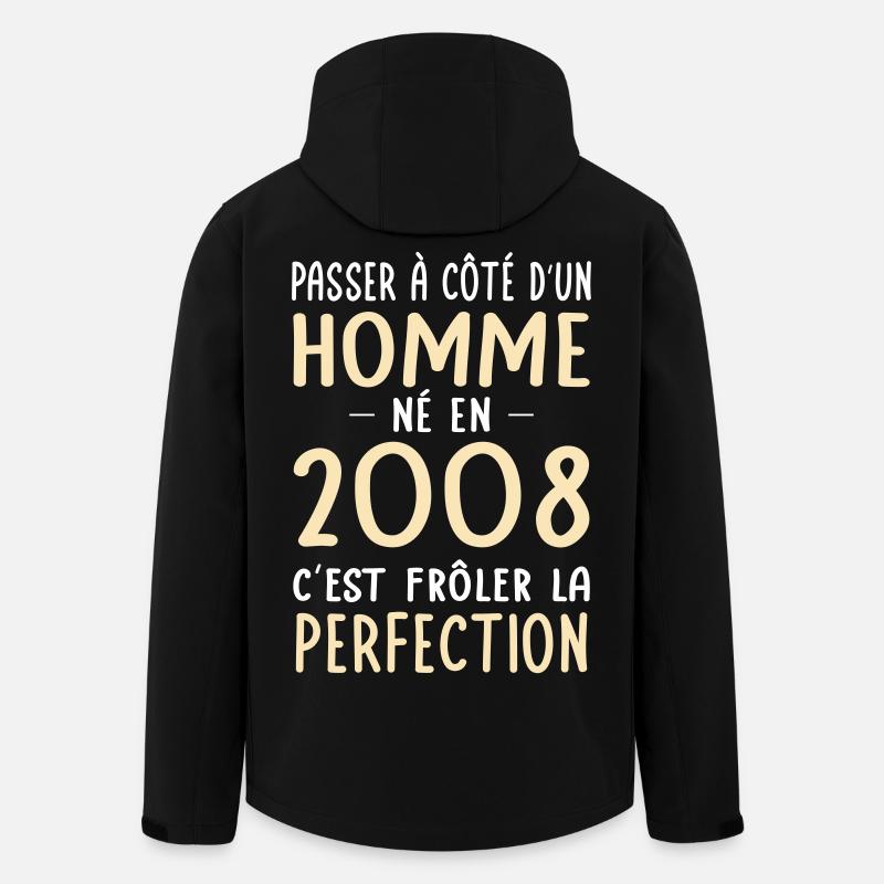 Né en 2008 – Frôler la perfection  - Veste softshell homme en polyester recyclé Stanley/Stella - noir