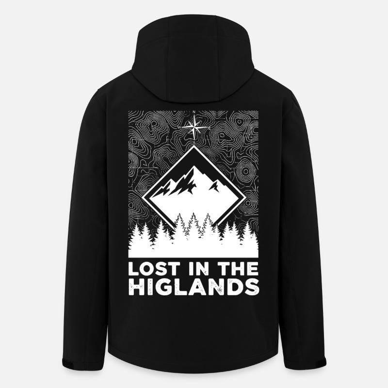 Lost In The Highlands - Recycelte Männer Softshell-Jacke von Stanley/Stella - Schwarz