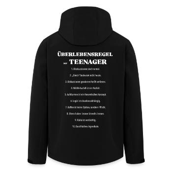 Teenager Überlebensregeln - Recycelte Männer Softshell-Jacke von Stanley/Stella - Schwarz - Hinten - AI Model Male 185 light (185cm)